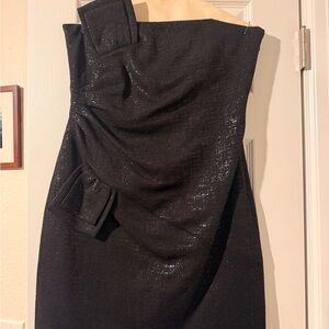 Laundry By Shelli Segal Shimmering Black Strapless Dress